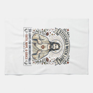 Jesus Sewing Quilting Shirt Christian Graphic_1 Kitchen Towel