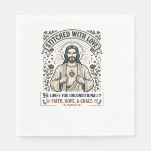 Jesus Sewing Quilting Shirt Christian Graphic_1 Napkin