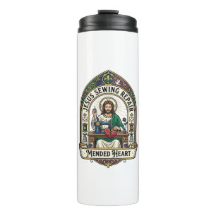 Jesus Sewing Repair Mended Heart Jesus Sewing Repa Thermal Tumbler