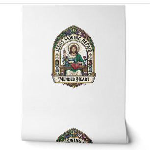 Jesus Sewing Repair Mended Heart Jesus Sewing Repa Wallpaper