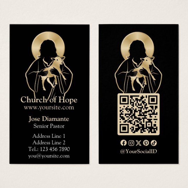 Jesus Shepherd Vertical Business Card (Devant & derrière)