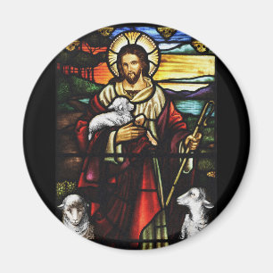 Jesus Shepherd with His Sheep Magnet