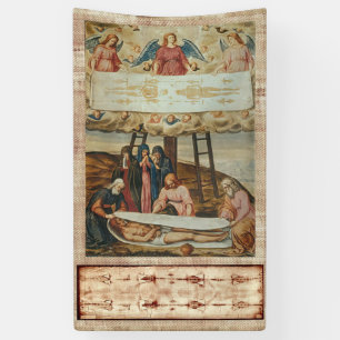 Jesus Shroud of Turin and Descent from the Cross  Banner