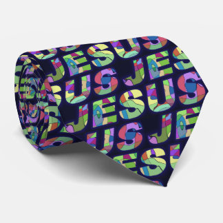 Jesus Sign In Multi Colors Tie