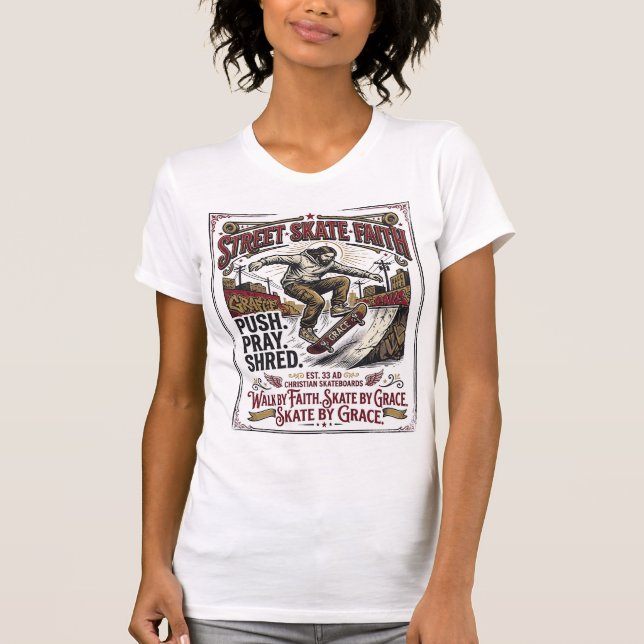 Jesus Skate Longboard Shirt Christian (Front)
