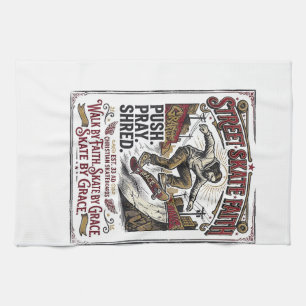 Jesus Skate Longboard Shirt Christian Kitchen Towel