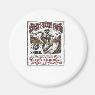Jesus Skate Longboard Shirt Christian Magnet