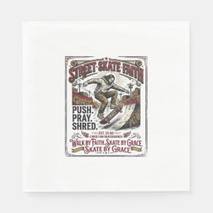 Jesus Skate Longboard Shirt Christian Napkin