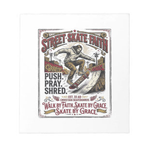 Jesus Skate Longboard Shirt Christian Notepad