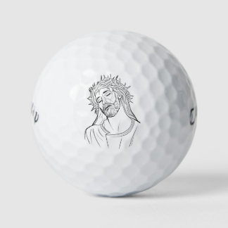 Jesus Sketch Golf Balls