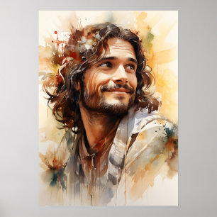 Jesus Smiling Art Poster