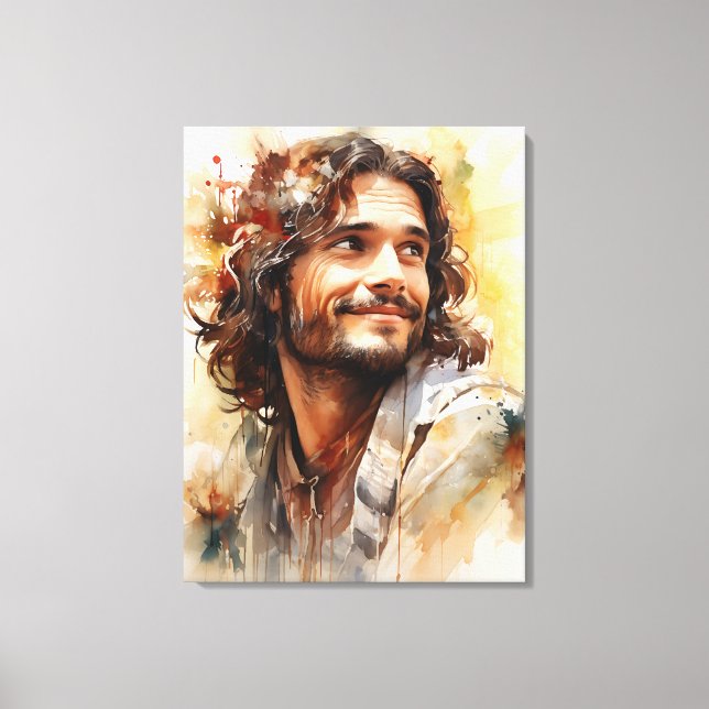 Jesus Smiling Canvas Print (Front)