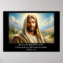 Jesus Smiling Under a Heavenly Sky