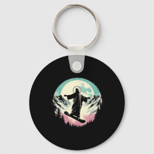 Jesus Snowboarding - Funny Christian Religious Sno Keychain