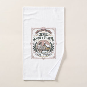 Jesus Snowy Chapel Jesus Snowy Chapel Christian Fa Hand Towel