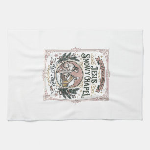 Jesus Snowy Chapel Jesus Snowy Chapel Christian Fa Kitchen Towel