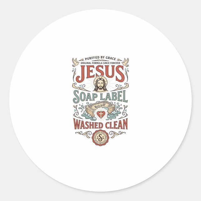 Jesus Soap Label Washed Clean Jesus Soap Washed Cl (Front)
