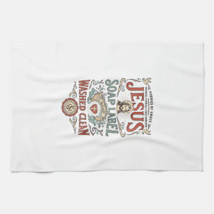 Jesus Soap Label Washed Clean Jesus Soap Washed Cl Kitchen Towel