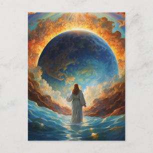 *~*  Jesus Space Universe Healing Earth  AP50  Postcard