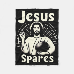 Jesus Spares Mens Womens Kids Ten Pin Bowling  Fleece Blanket