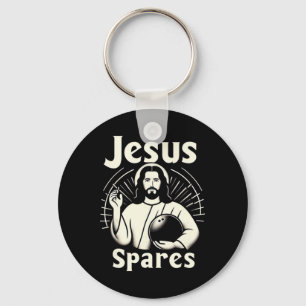 Jesus Spares Mens Womens Kids Ten Pin Bowling  Keychain