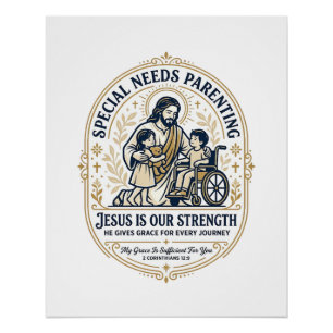 Jesus Special Needs Parenting Shirt Faith Based De Poster