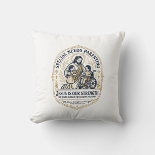Jesus Special Needs Parenting Shirt Faith Based De Throw Pillow