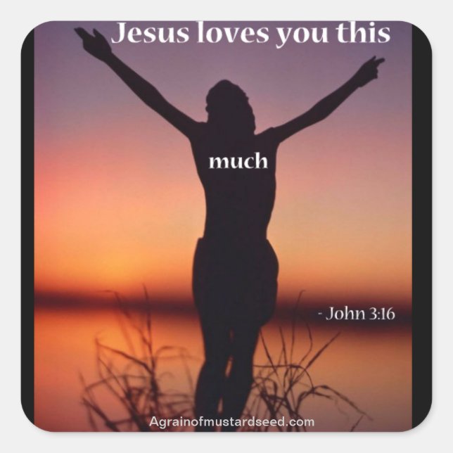 Jesus Square Sticker (Front)