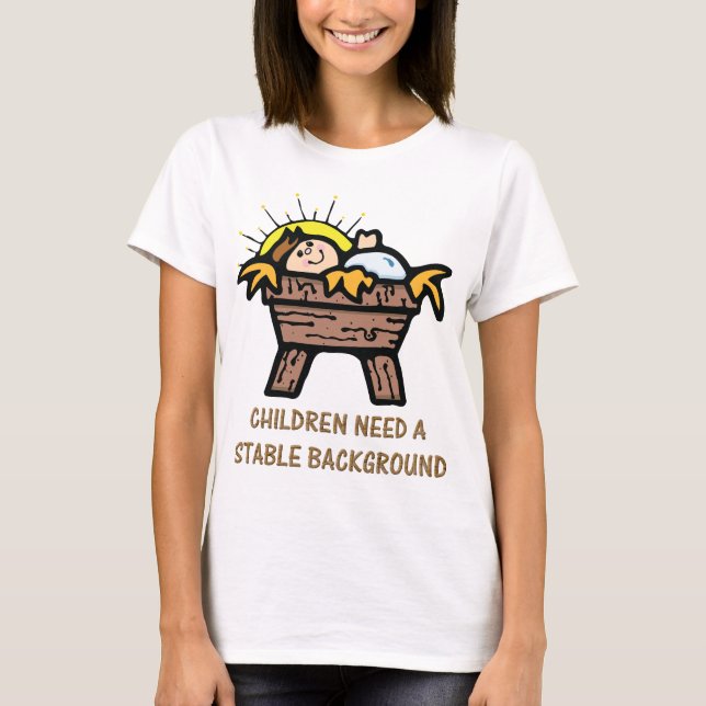 jesus stable background T-Shirt (Front)