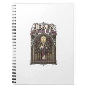 Jesus Stained Glass Jesus Stained Glass Cathedral  Notebook