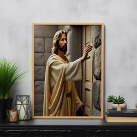 Jesus Standing at Weathered Door