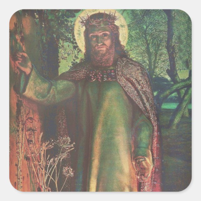 Jesus Stands at the Door and Knocks Square Sticker (Front)