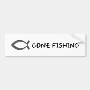 JÉSUS - STICKER BUMPER DE PÊCHE DISPARU (BLANC)