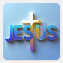 Jesus Sticker – Christian Faith Decal Ai design 