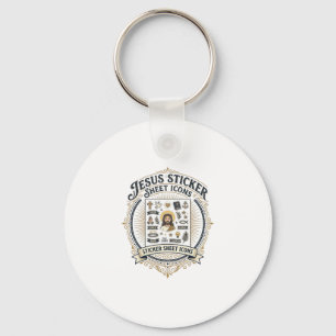 Jesus Sticker Sheet Icons Jesus Sticker Sheet Icon Keychain