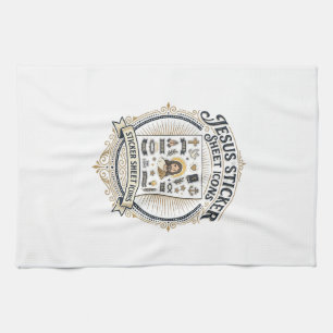Jesus Sticker Sheet Icons Jesus Sticker Sheet Icon Kitchen Towel