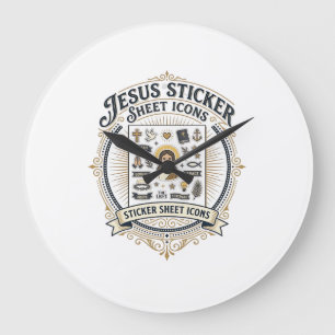 Jesus Sticker Sheet Icons Jesus Sticker Sheet Icon Large Clock