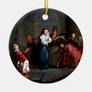 Jesus stooped down & wrote on the ground Ornament