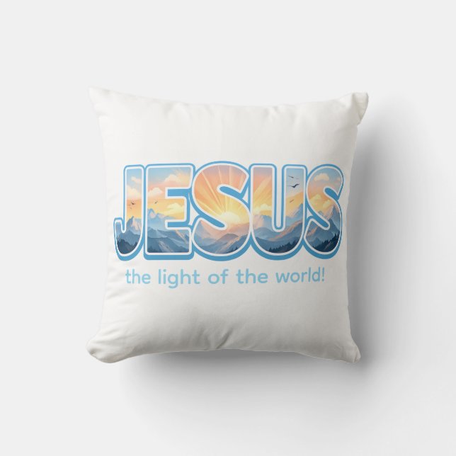 Jesus Sunrise Throw Pillow (Front)