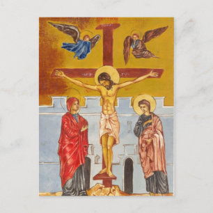 Jésus sur la carte postale croisée