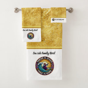 Jesus Surfing Brings Adventure and Hope Bath Towel Set