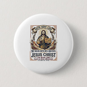 Jesus Surfing T-Shirt Inspirational Faith 2 Inch Round Button