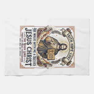 Jesus Surfing T-Shirt Inspirational Faith Kitchen Towel