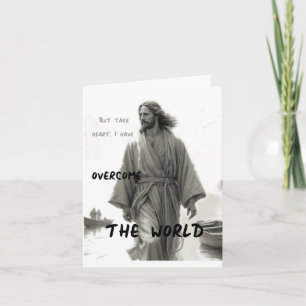 Jésus surmonte la carte de voeux (vide à l'intérie