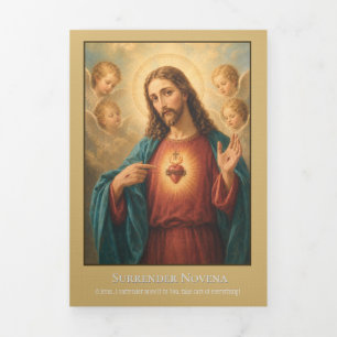 Jesus Surrender Novena Catholic Prayer Tri-Fold Card