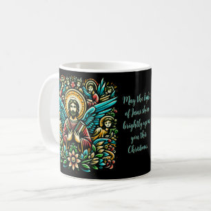 Jesus surrounded by eight angels coffee mug