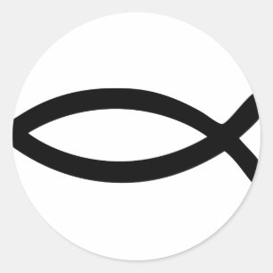 jesus symbol fish classic round sticker