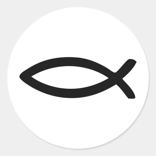 jesus symbol fish classic round sticker (Front)