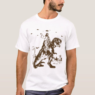 Jesus T Rex Atheist Jesus Dinosaur Charles Darwin T-Shirt