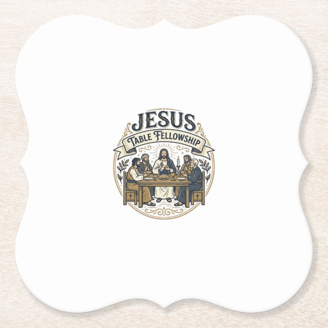 Jesus Table Fellowship Jesus Table Fellowship Chri Paper Coaster (Front)